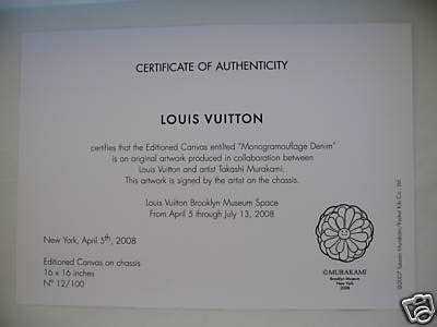 louis vuitton certificate of authenticity card